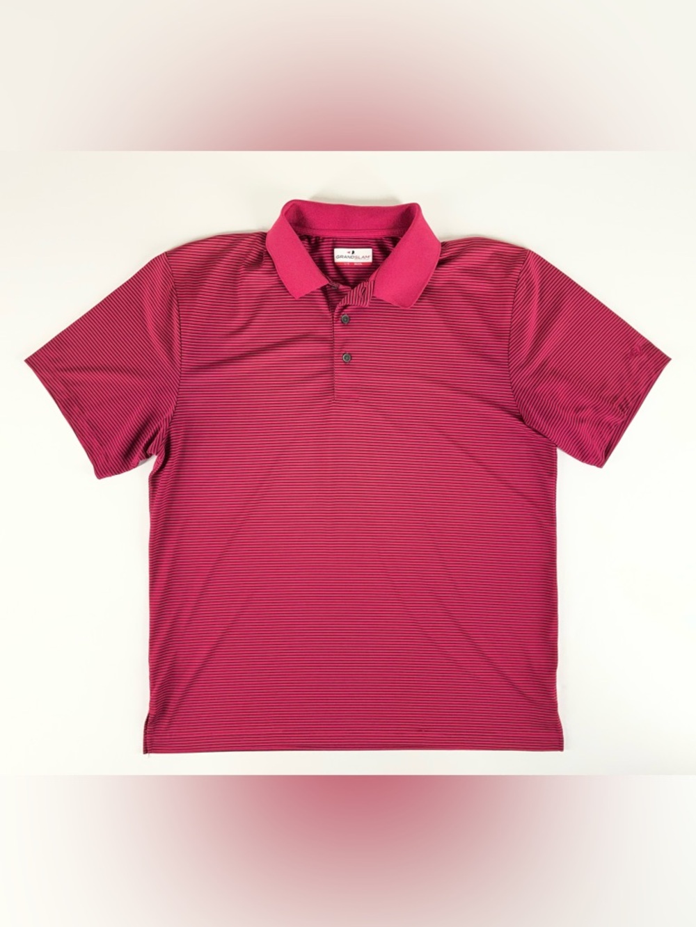 Grand Slam Men's‎ Performance Striped Golf Polo Shirt Size Large